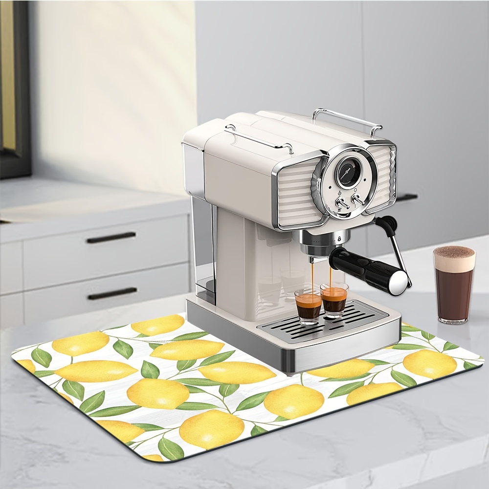 Rubber Dish Drying Mat Lemon Small Fresh Style Washstand Drain Mat