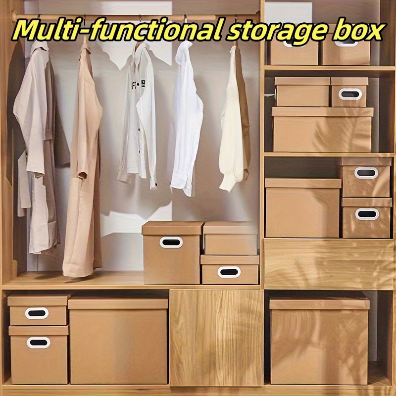 

New Paper File Archive/creative Book Storage Box/covered Moving Organizer/clothes Retail Desktop Storage Box