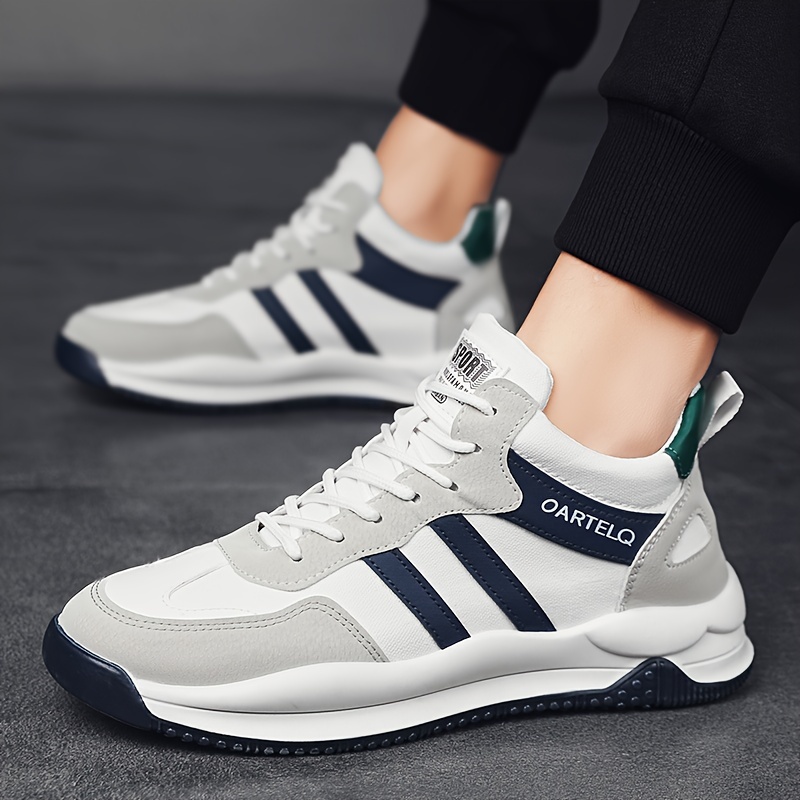 zapatillas deportivas casuales transpirables para hombres, zapatillas antideslizantes de moda con   de goma y parte   de tela, estilo de ocio, otoño,  , xia, invierno detalles 9