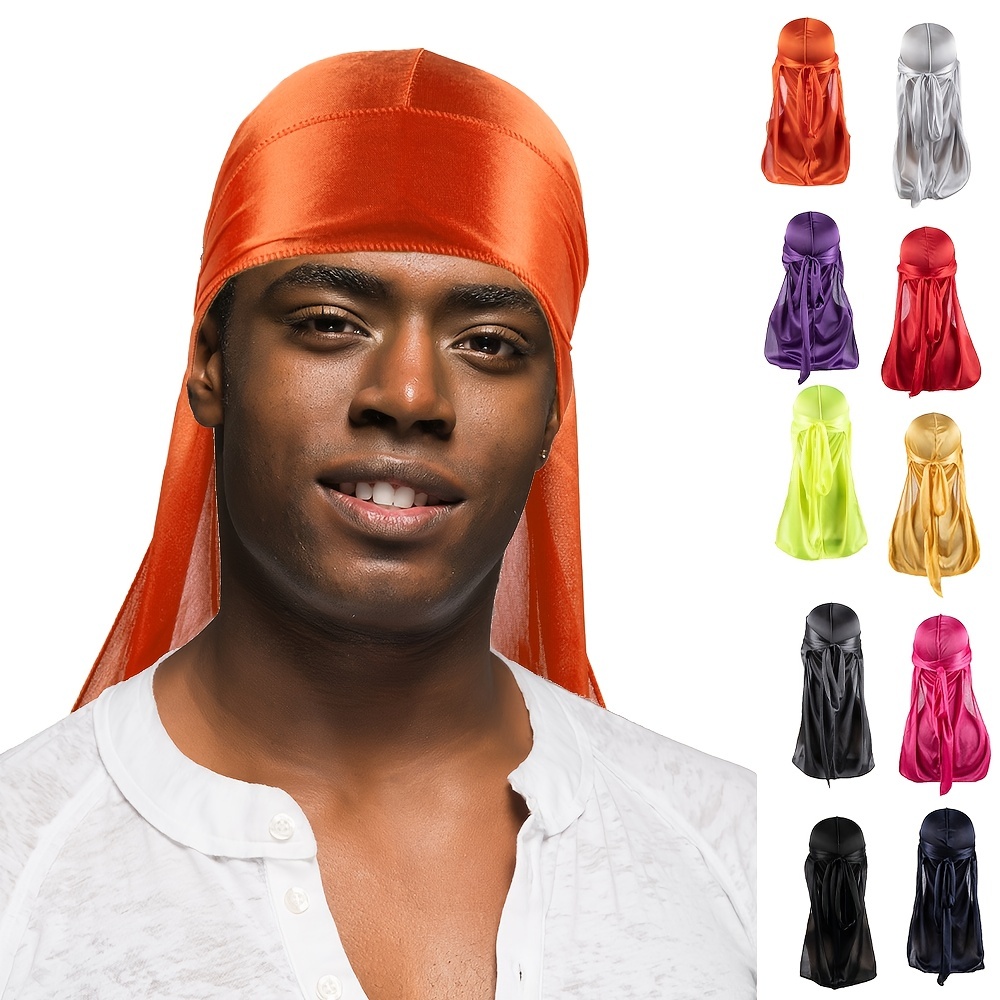 Men Solid Pirate Hat Corduroy Longline Dress Durag
