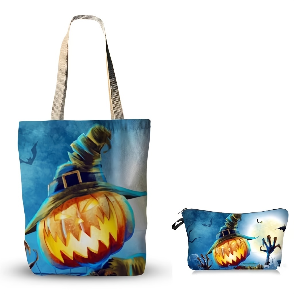 T.J. TJMaxx Shopping Gift Bag Halloween Cats Candy Pumpkin Witch Tote New