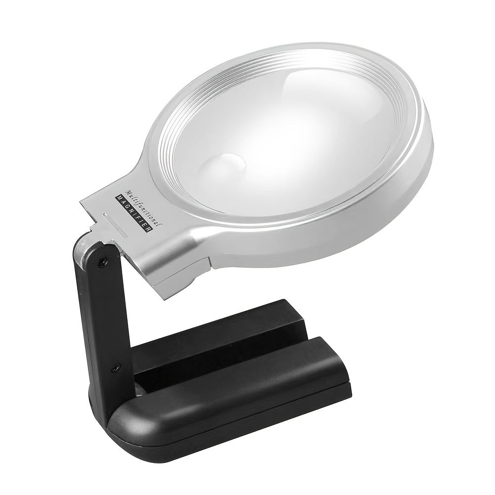 1pc Magnifying Glass With Light Double Glass Lens Handheld - Temu