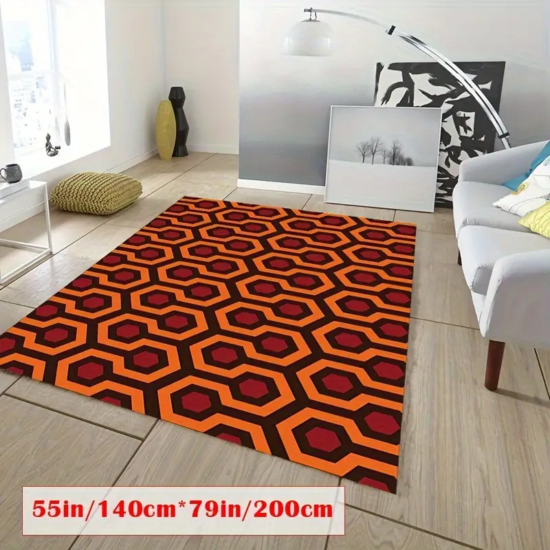 Hexagonal Circulation Pattern Rug Carpet Bohemian Temu