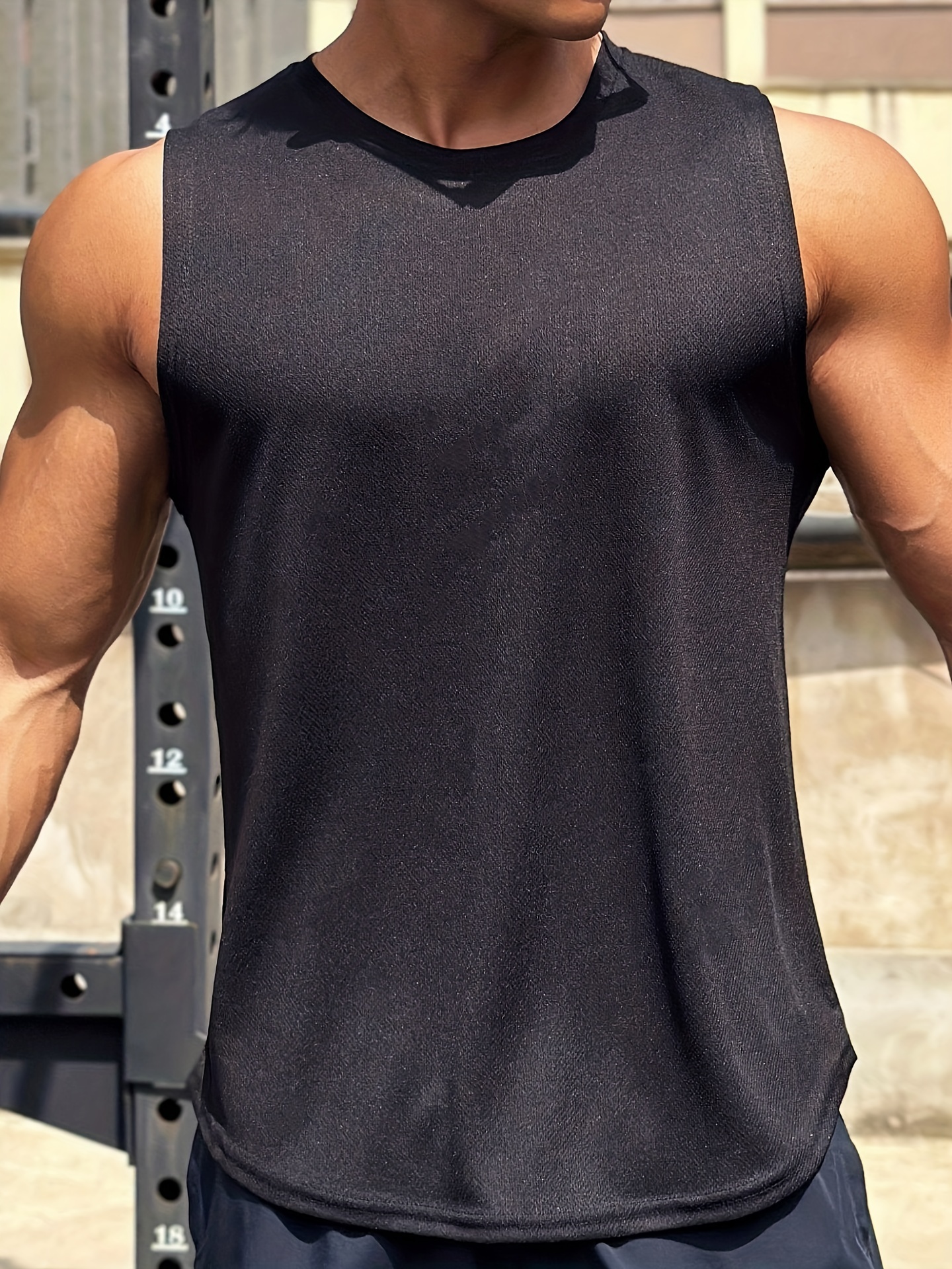 Muscle Sleeveless Workout Shirts Tank Tops for Men  Athletic Gym  Bodybuilding Training Compression Tops - 100% Cotton (Small, Black) 