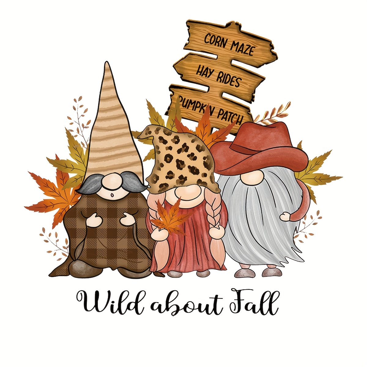 Autumn Fall Santa Iron On Stickers Heat Transfer Decal Patches Finished  Pattern Design Vinyl For T-shirt Clothing Hat Pillow Backpack Diy Craft  Supplies - Temu