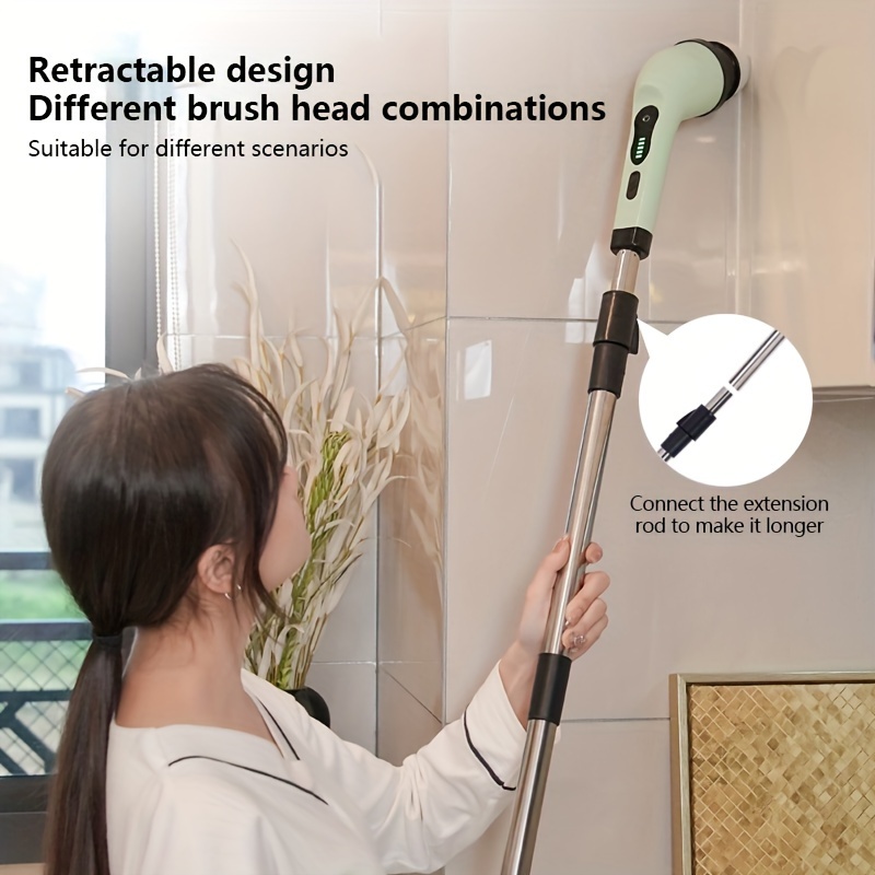 9 in 1 Electric Spin Scrubber Cordless Cleaning Brush 3 Adjustable