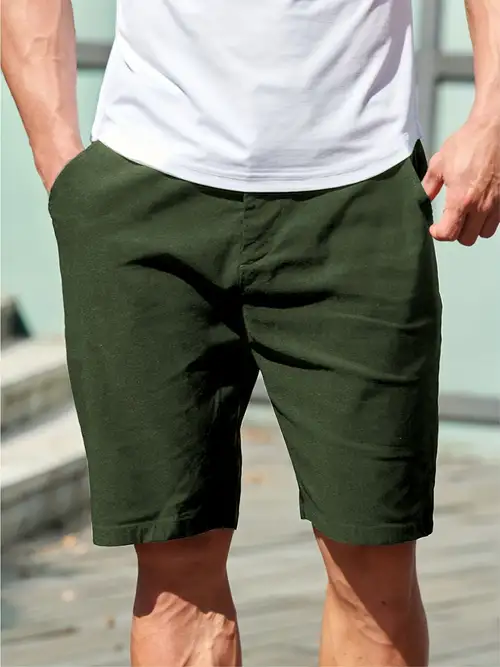 Pantalones cortos para hombre, casuales, cómodos, de algodón, elásticos,  para correr, pantalones cortos tácticos