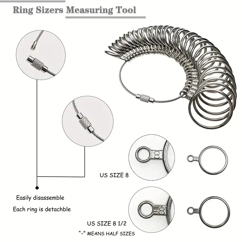 Ring Sizer Measuring Tool, Premium Ring Measurement Tool, Us Ring Size 0-15  With Half Size, Finger Ring Sizing Measure Gauge, Ring Size Adjuster  Convenient Practice Jewelry Tool - Temu Germany