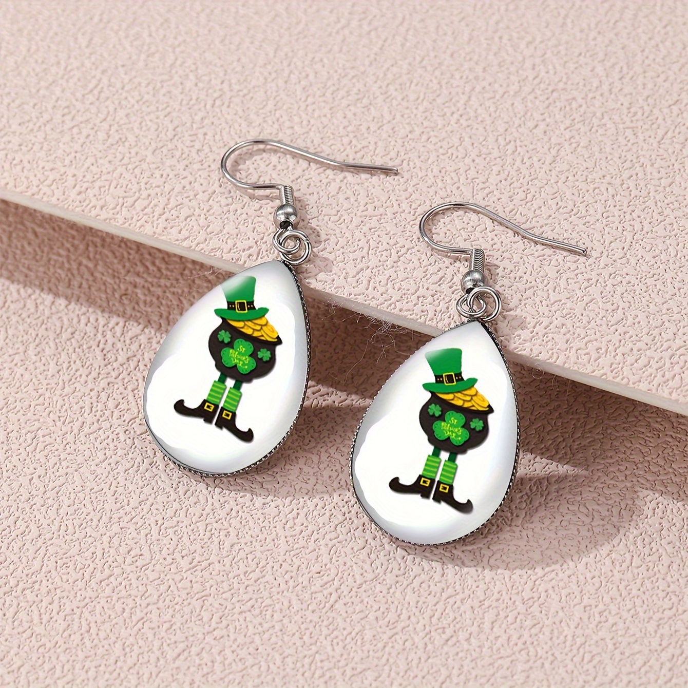 St. Patrick's Day Water Drop Earrings