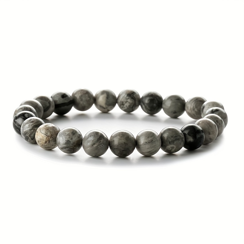 3pc Healing Elastic Stone Bead Bracelet Set, Unisex