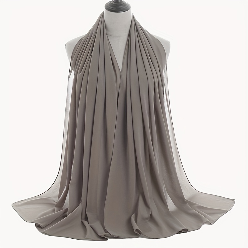 Pearl Chiffon Pullover Headscarf Malaysian Gauze Long Scarf