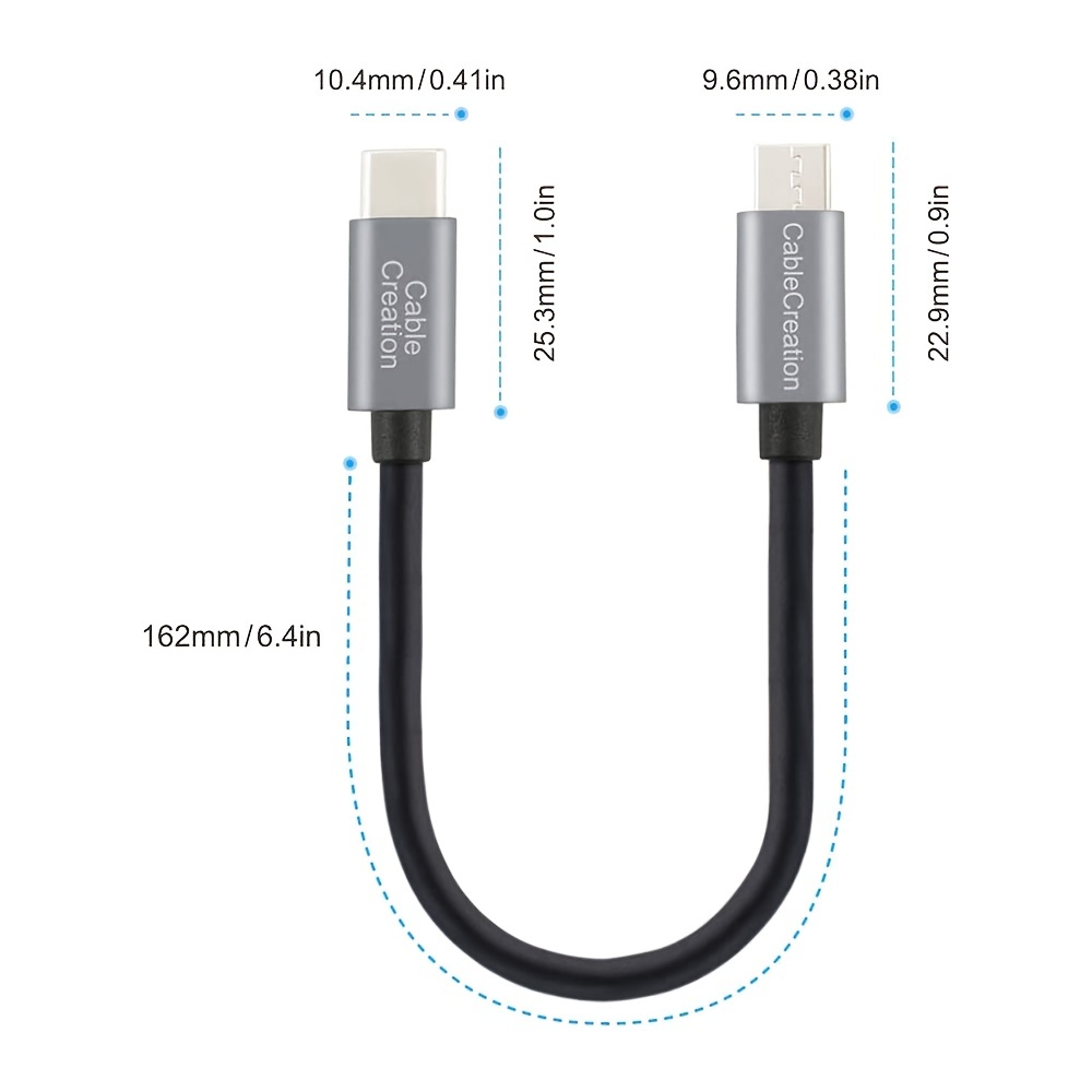 CableCreation Cable corto USB a USB C de 6 pulgadas, cable USB A a USB C