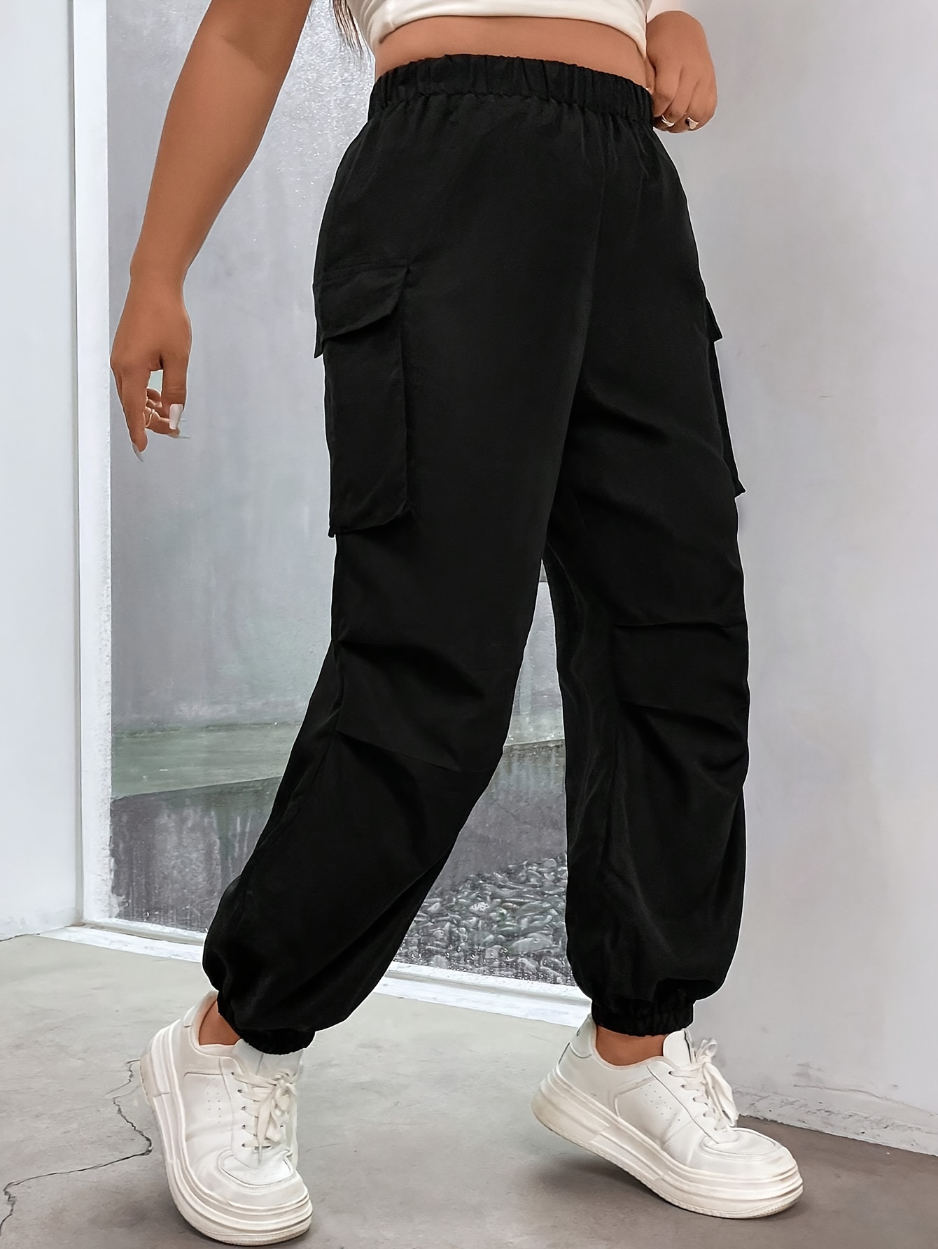 Gradient Print Bottom Sweatpants Women Plus Size Pockets High
