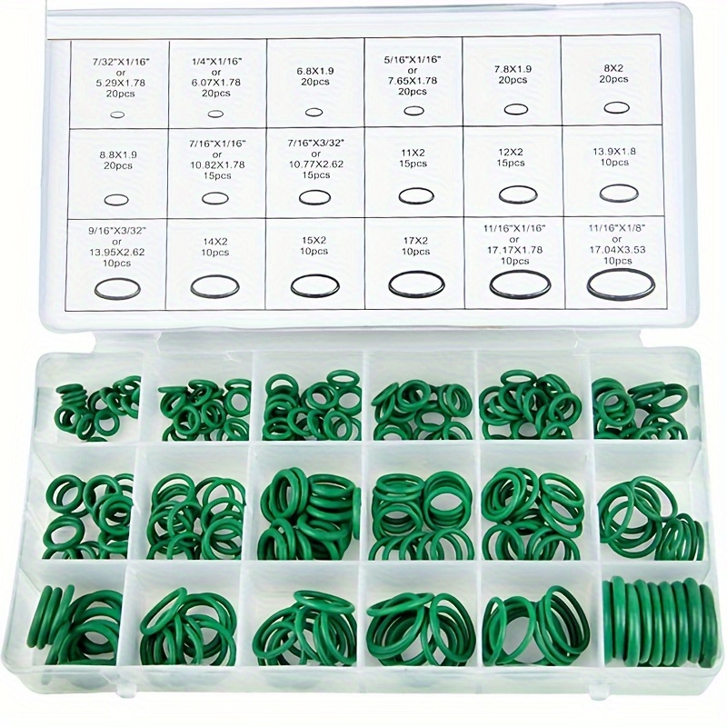 

270pcs 18 Sizes Rubber Air Conditioning O Rings Universal Car Auto Repair Tools Refrigerant Ring Sets With Plastic Box Kit Set