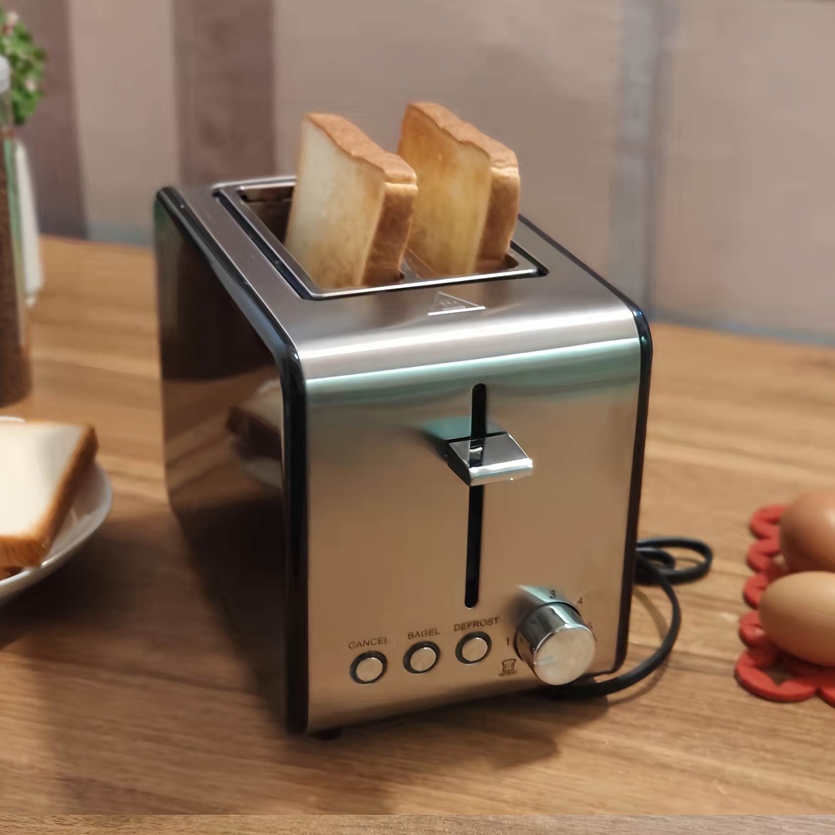 Toaster 2 Slice - Black Best Rated Prime Wide Slot Toasters the for Bagel  Bread Waffle Two with 7 Shade Settings & Removable Crumb Tray