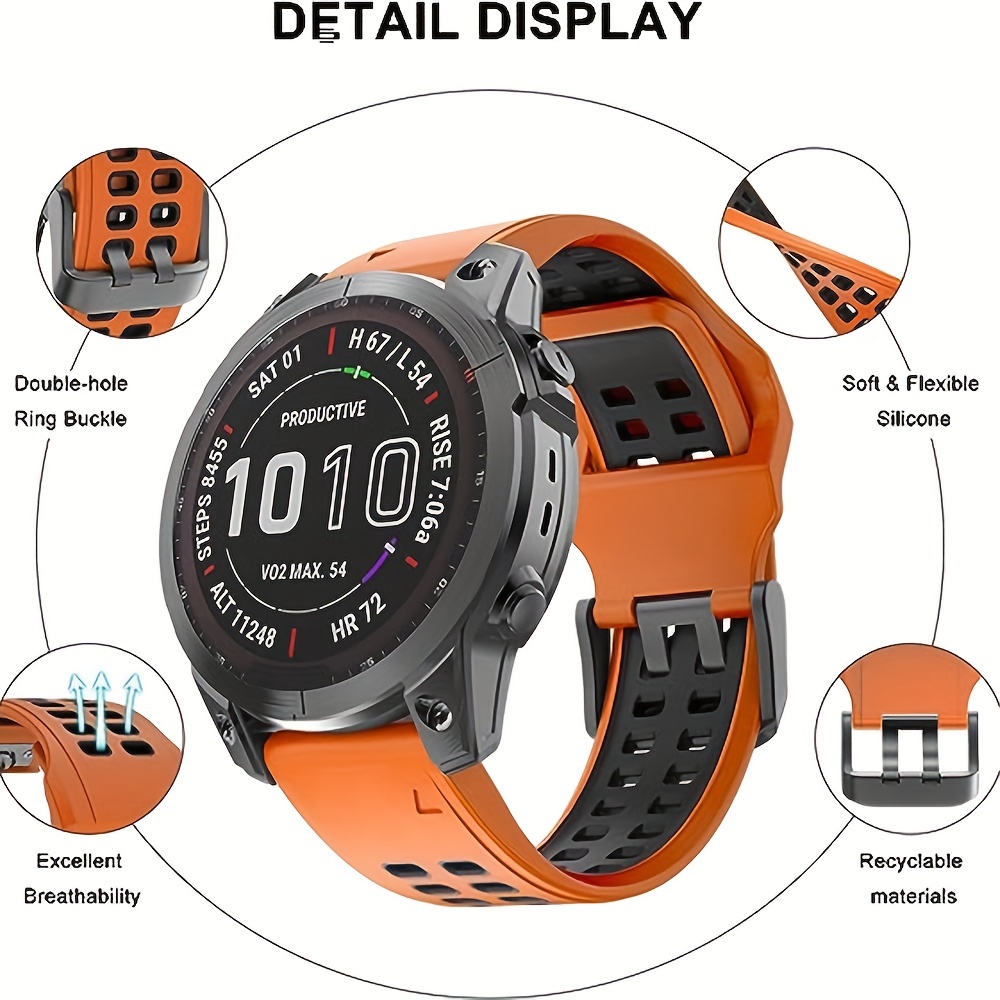 Acheter Bracelet en Silicone de 22mm pour Garmin Fenix ​​7 6 5, bracelet de  montre à ajustement rapide pour Garmin Fenix ​​6 Pro 5 Plus, bracelet de  montre intelligente