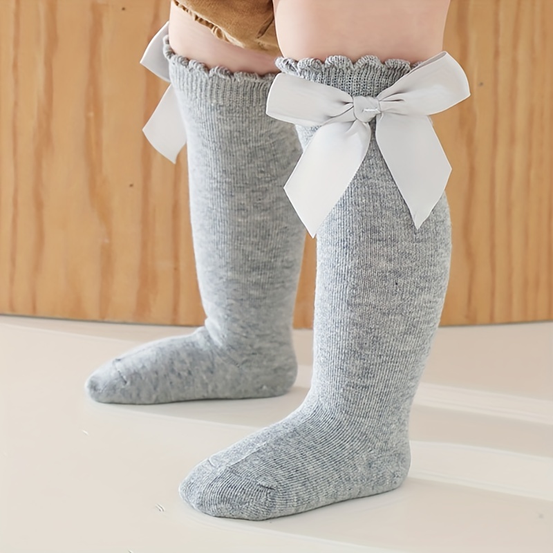 2/3/5 Pares De Calcetines Altos Sólidos Para Niñas - Temu