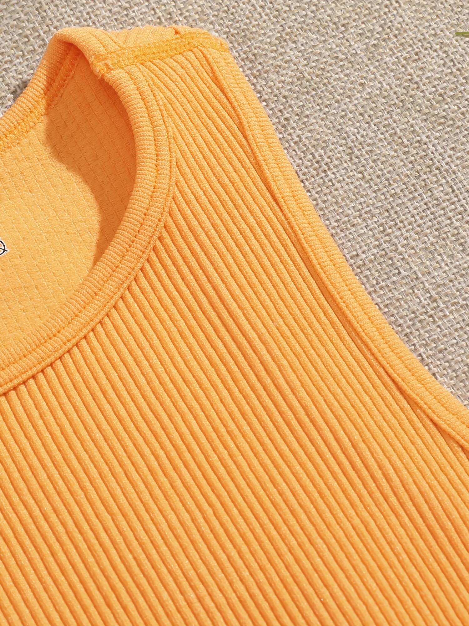 Solid Color Ribbed Knitting Tank Top Seamless Sleeveless - Temu