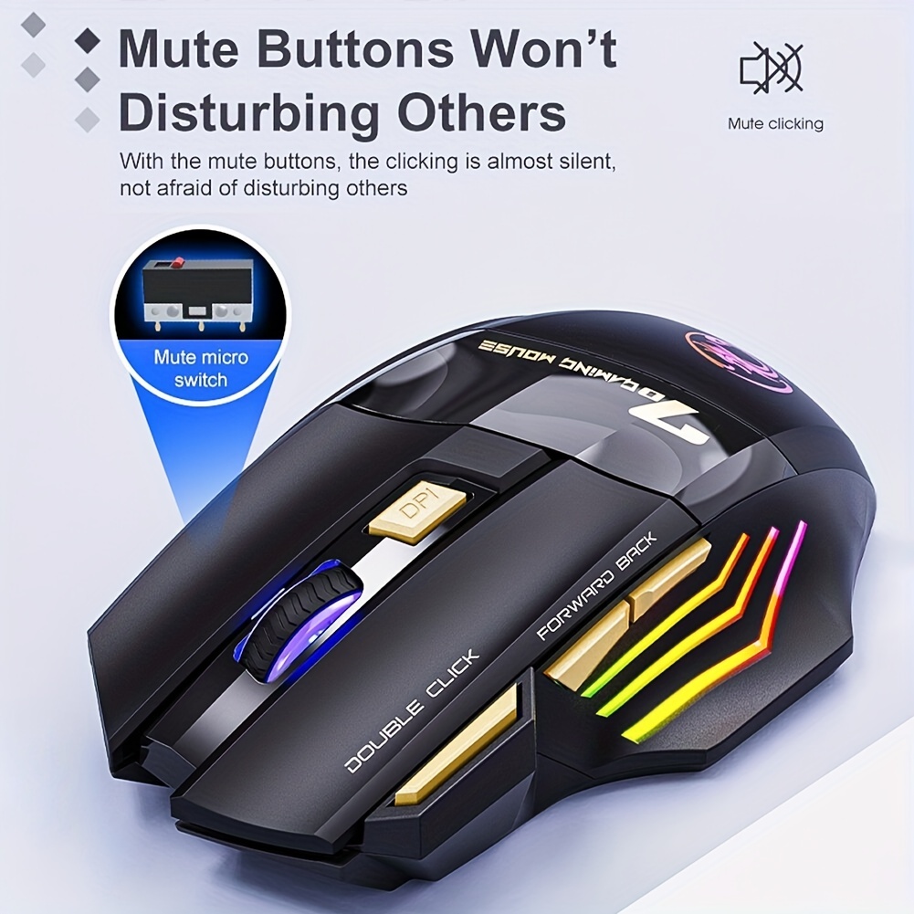 Wireless BT Souris Gamer Rechargeable Gaming Mouse Silent - Temu Belgium