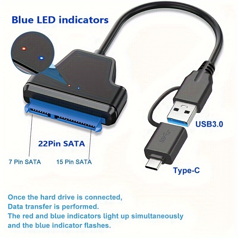 Câble adaptateur convertisseur USB 3.0 vers SATA pour disque dur 2,5 pouces  HDD ou SSD - PrimeCables