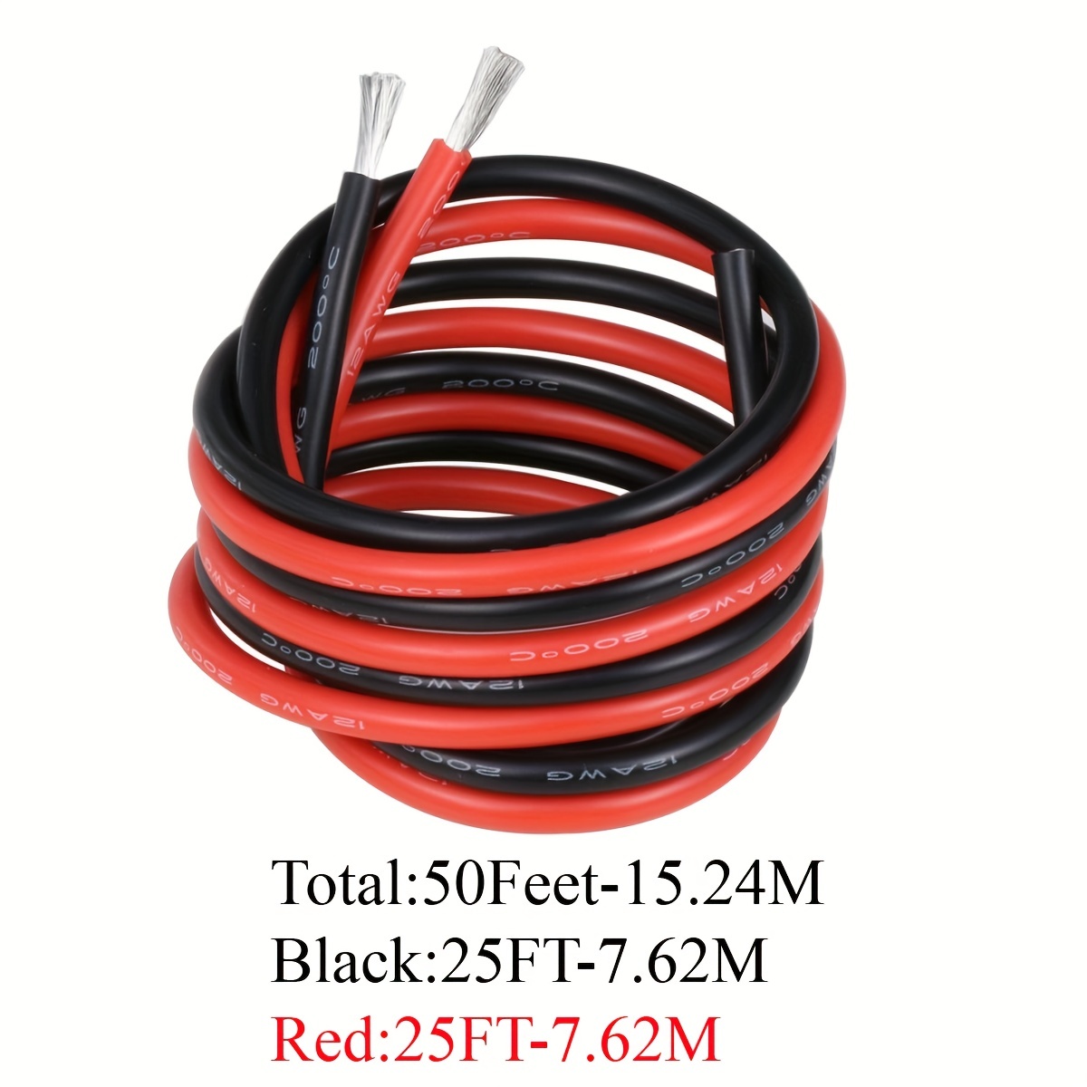 8 gauge silicone wire ultra flexible 21 feet high temp 200 deg c