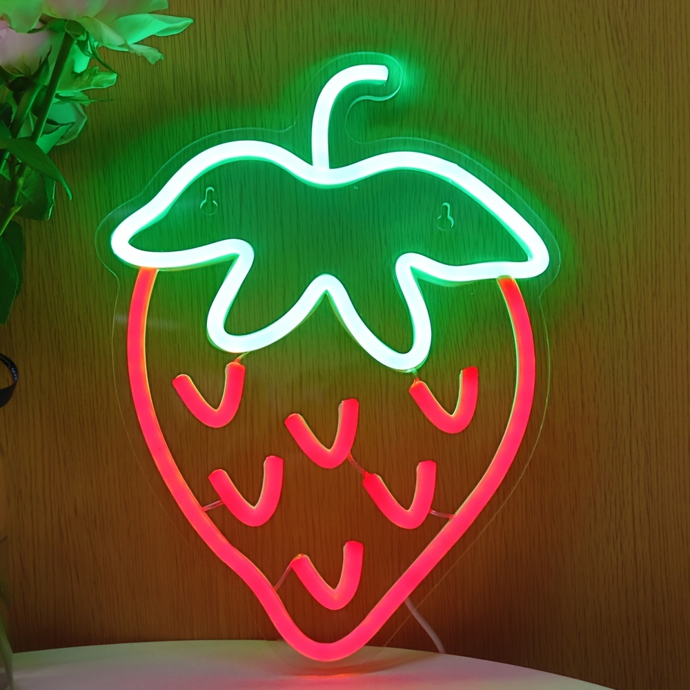 Strawberry Wall Led Neon Sign Light For Wall Party - Temu