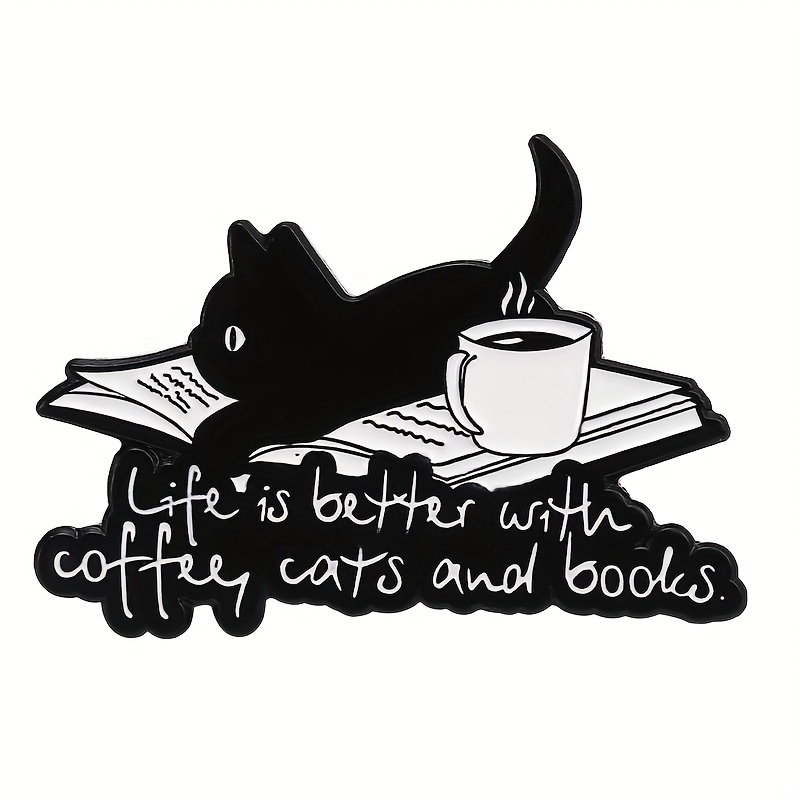 Aluminum Cat Coffee Brooch