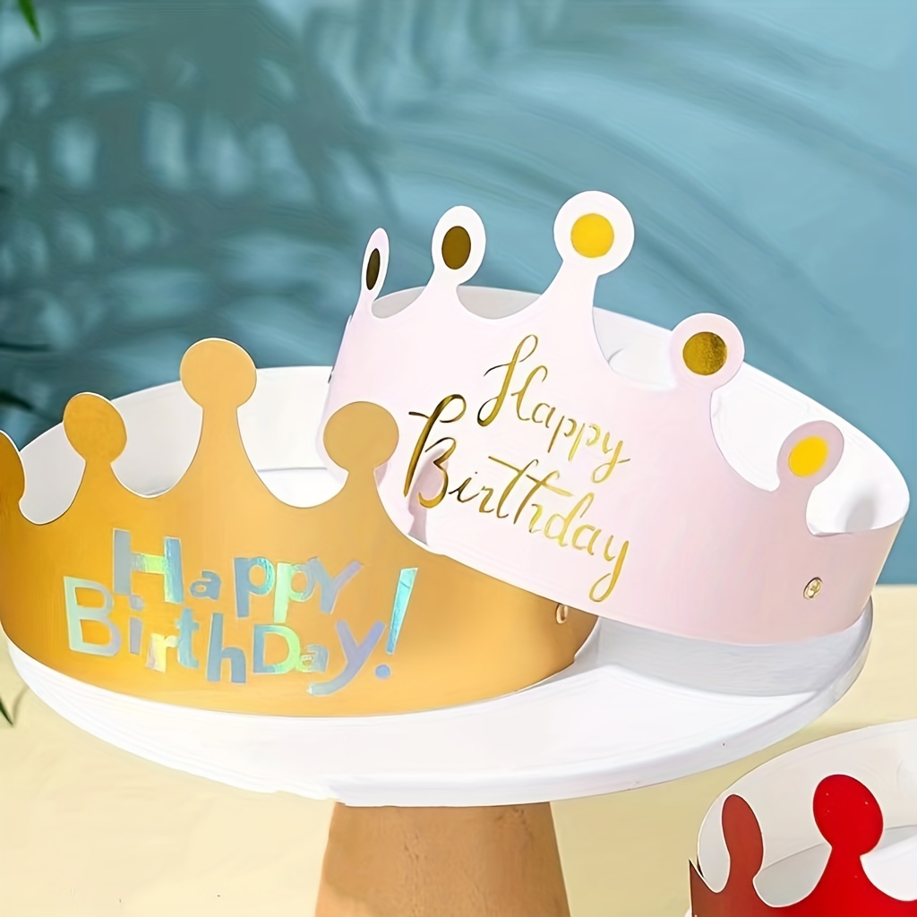 1pc, Corona Del Secondo Compleanno, Corona Del Compleanno Del Bambino,  Cappello Di Feltro Bianco Per Il Compleanno, Cappelli Di Compleanno Per