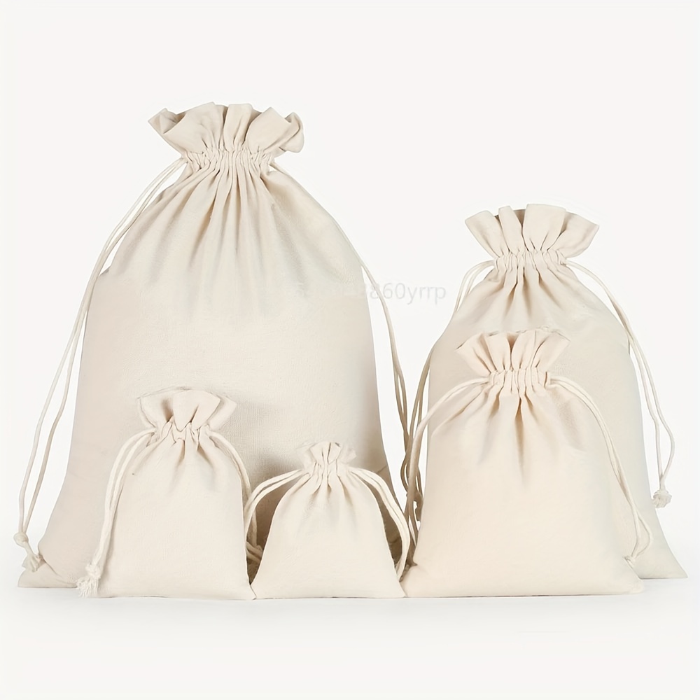  Bolsas de tela pequeñas reutilizables de 2 x 3 pulgadas, bolsas  de tela con cordón, bolsas de muselina con cordón pequeño, bolsas de  algodón con cordón para especias, bolsa pequeña y