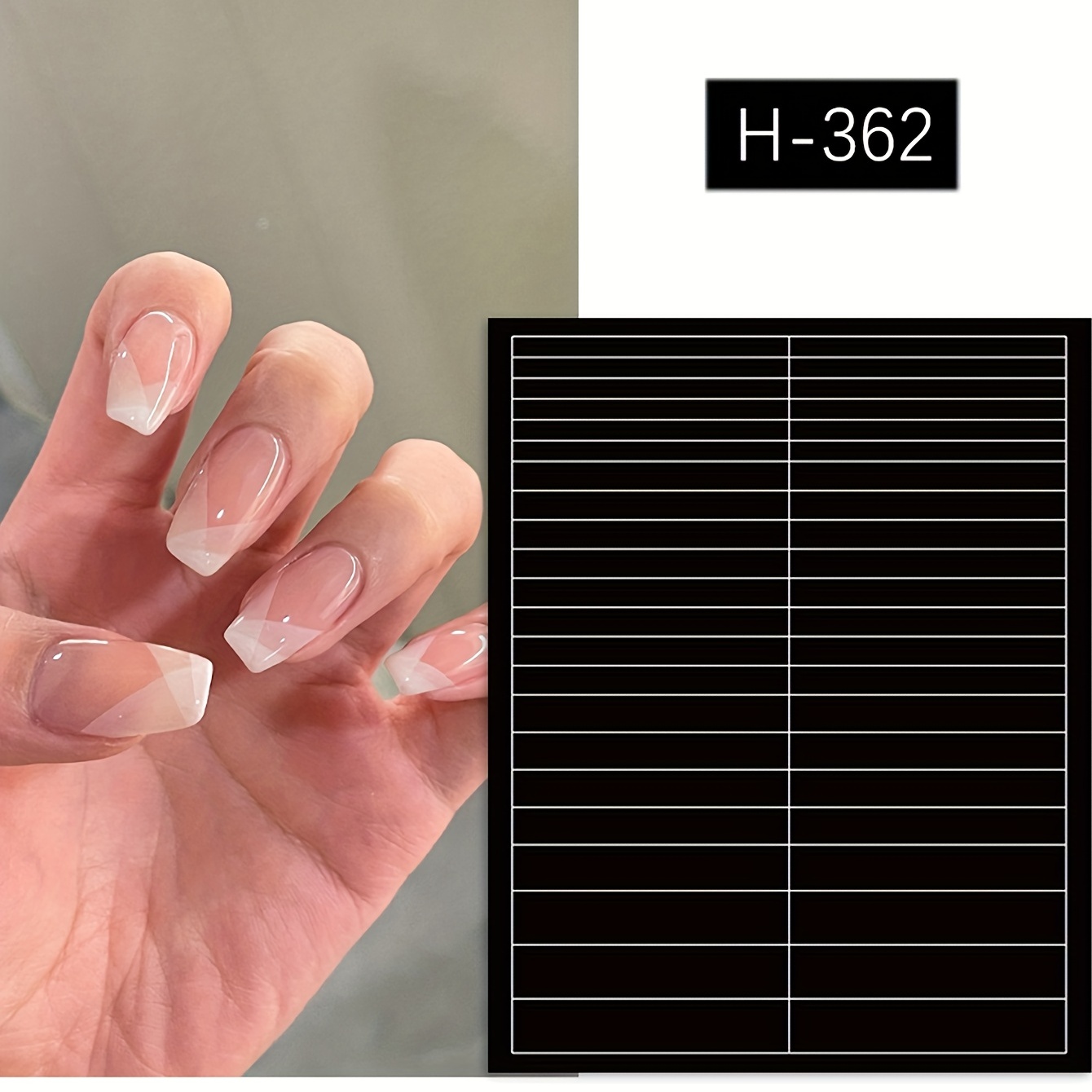 Nail Strips Nail Stickers French Manicure Strips 6 Design - Temu