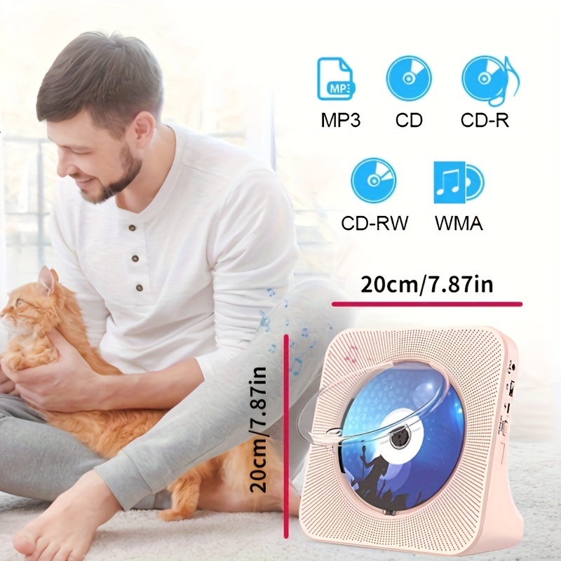 Portable Cd Player Bluetooth Speaker Stereo Cd Players Led Screen Wall  Mountable Cd Music Player