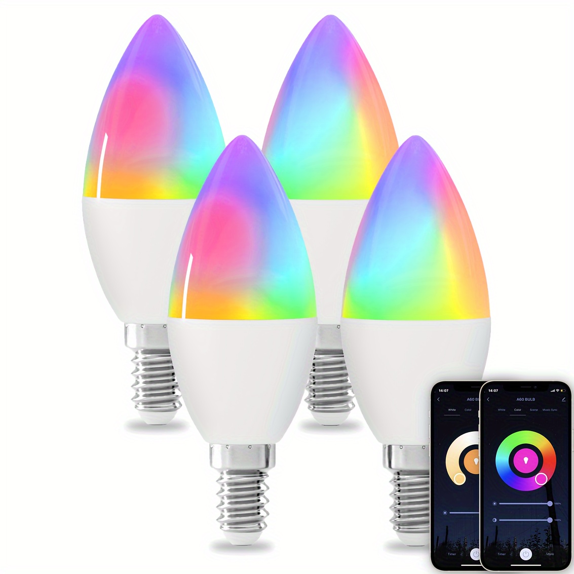 Philips Hue LED 40-Watt E12 Candelabra Smart Wi-Fi Connected Light Bulb,  Color and White Ambiance, Dimmable, 1-Pack 