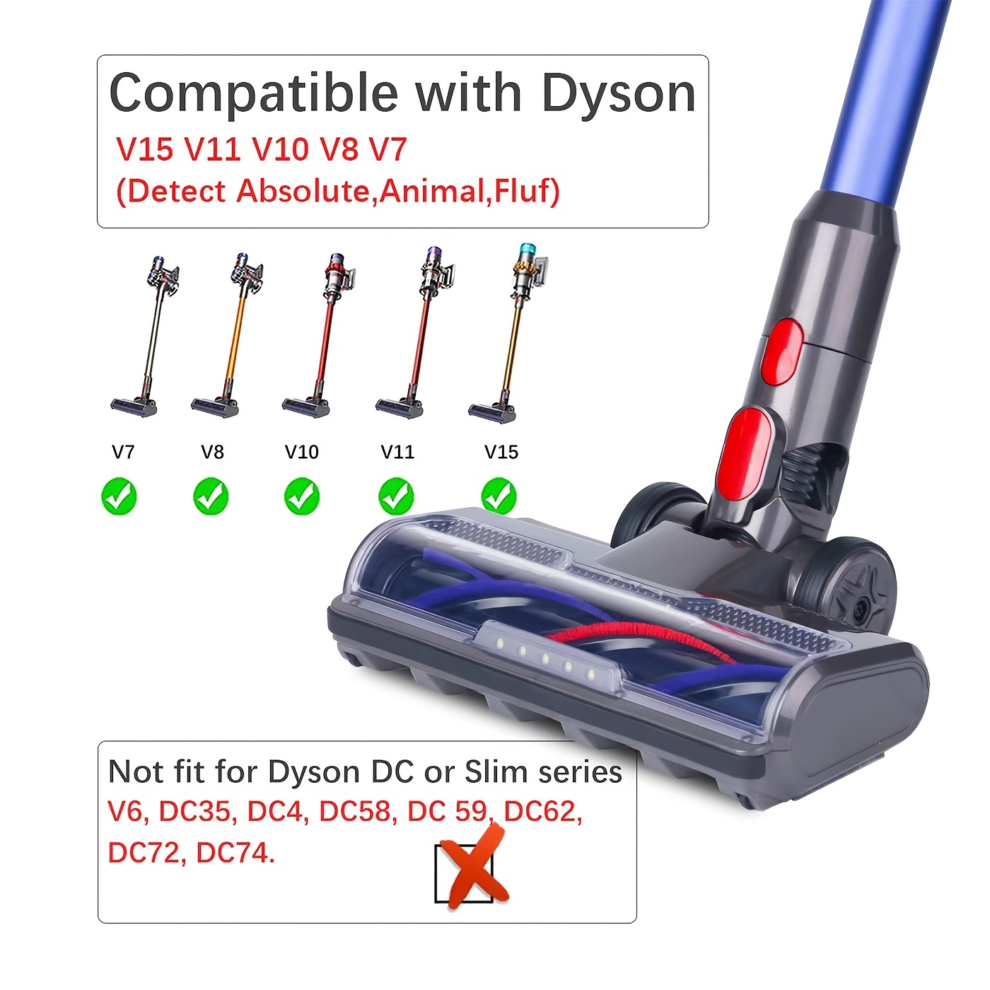 for   compatible floor brush head fits v7 v8 v10 v11 v15 sv10 sv12 animal   series cordless vacuum cleaner accessory for hard floors   plastic battery not included details 1