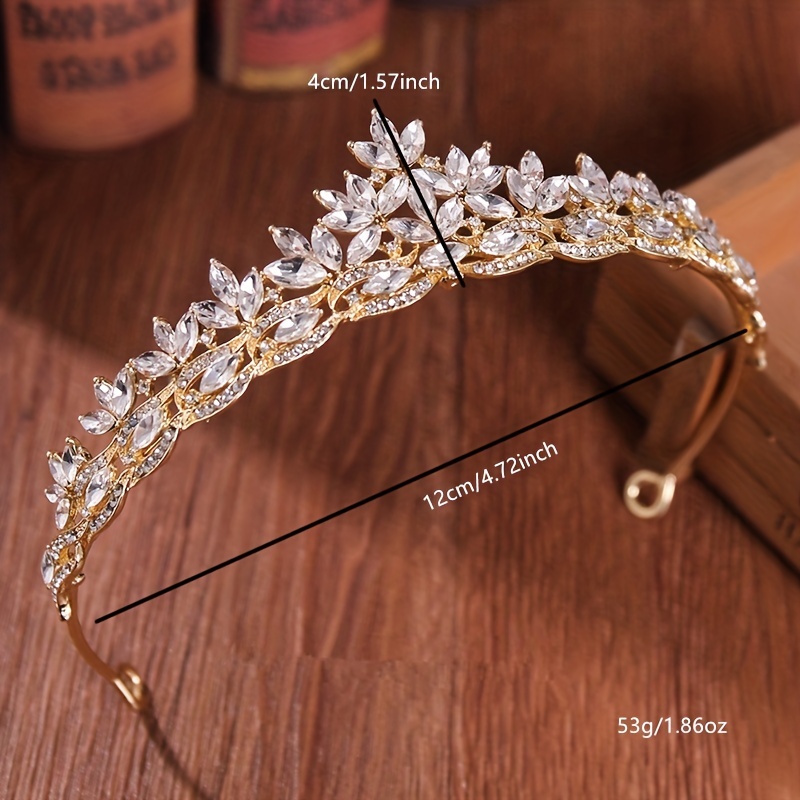 Couronne de Mariage à Feuilles en Strass