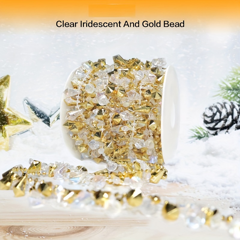 Iridescent and Gold Beaded Garland