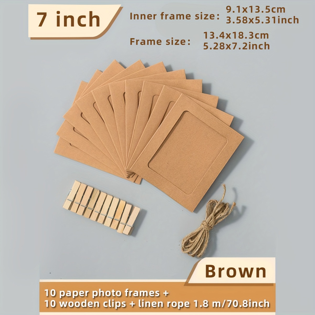 Paper Photo Frame For 7inch Photo Kraft Paper Picture Frames 10