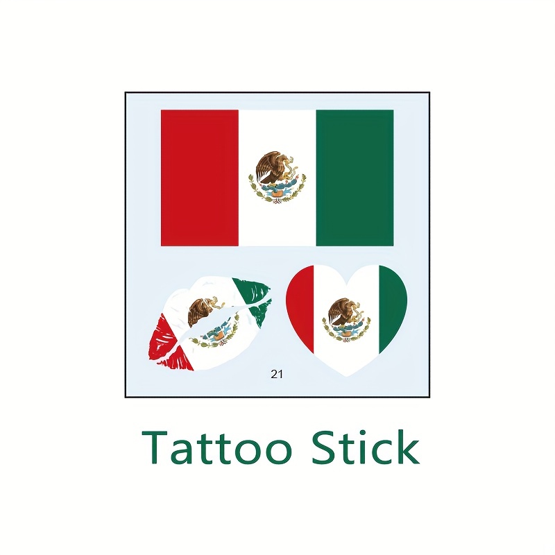 Mexican Flag Tattoo Stickers For Independence Day - Temu