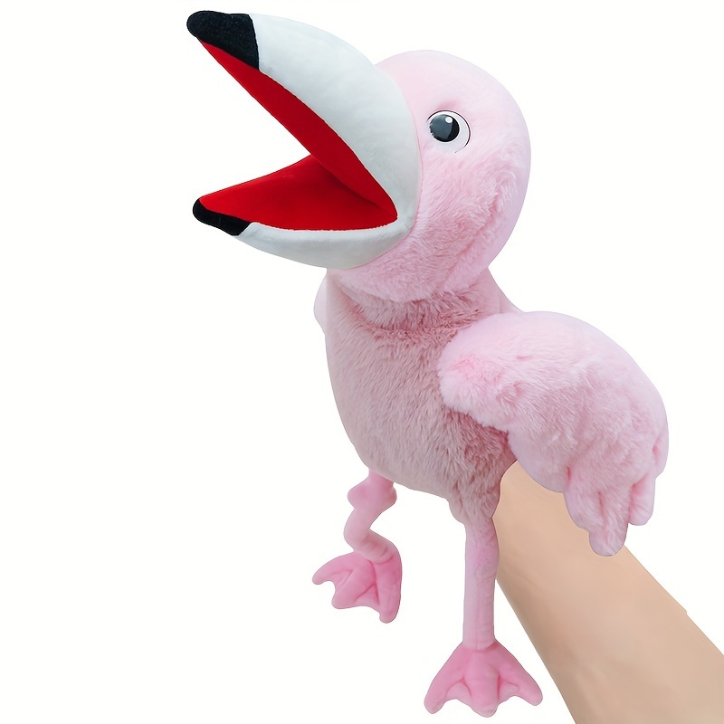 Cute Bird Hand Puppet Plush Toy Colorful Parrot Doll Temu