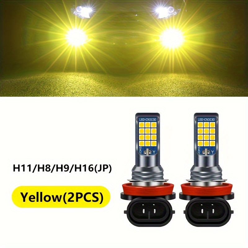 H11 H8 H9 H16(JP) LED Bulbs 6000K Gold Yellow 12000LM Fog Light