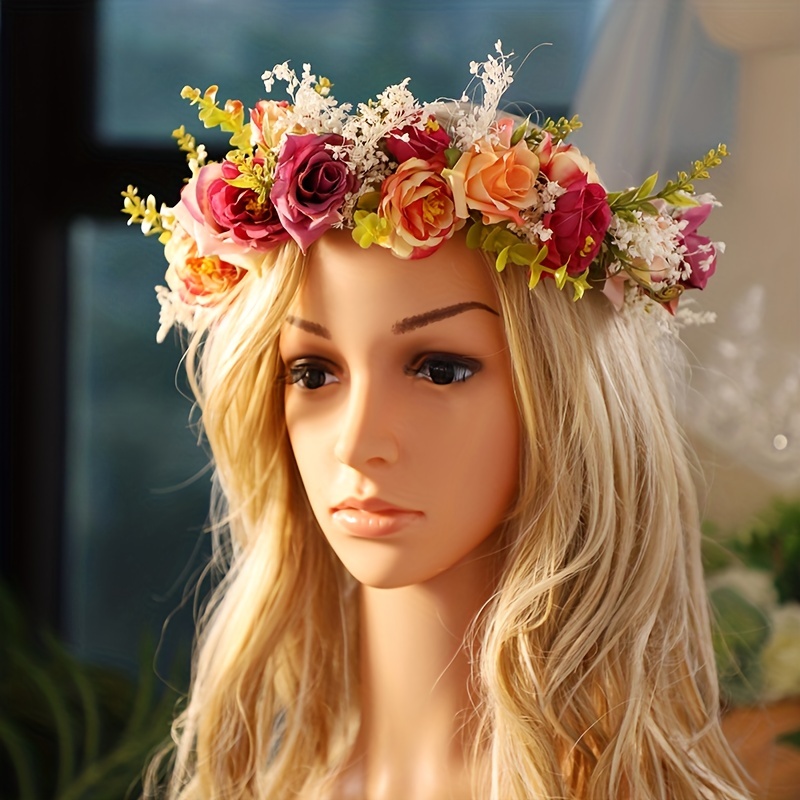 

Baroque Hair Ornament Romantic Wedding Bride Dresses Elegant Sweet Wreath Headband Decoration