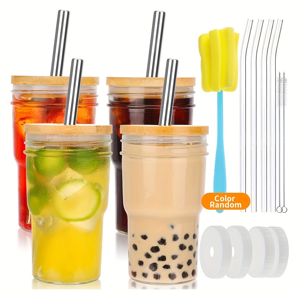 NewEleven Cute Glass Coffee Cups With Lids And Straw – Aesthetic Cups –  Iced Coffee Cup, Coffee Tumb…See more NewEleven Cute Glass Coffee Cups With