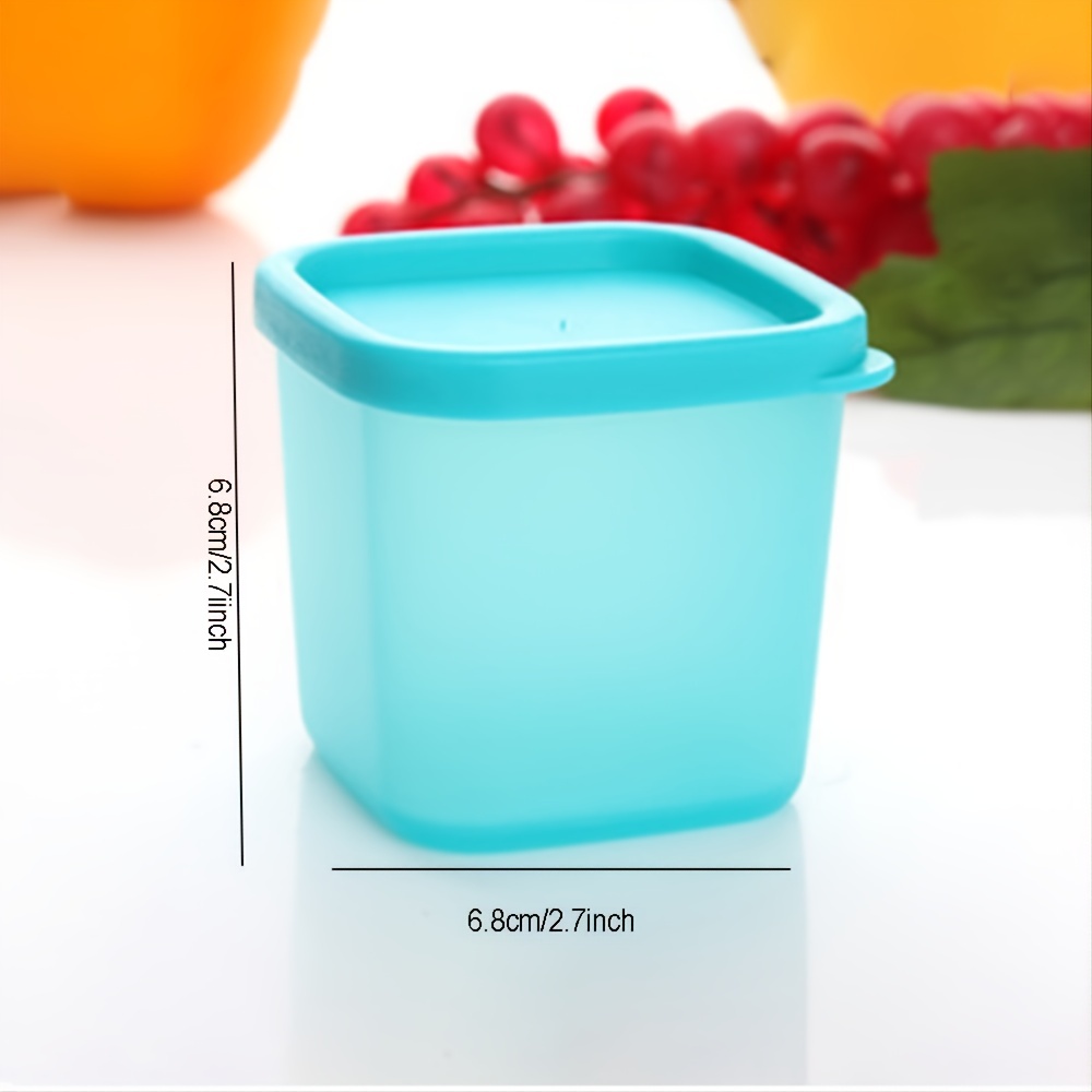 1pc Portable Kitchen Plastic Mini Foods Jars With Cover, Fruits Beans Box,  Condiment Pepper Jar, Square Seasoning Storage Container, Random Color