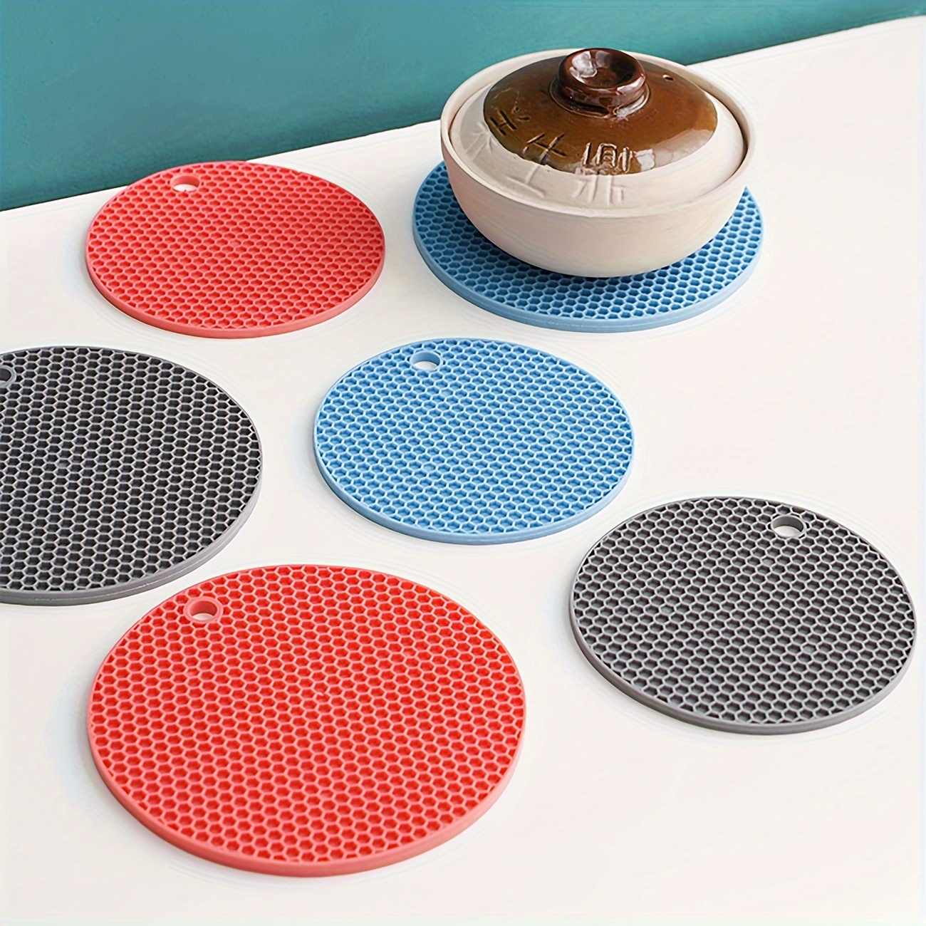 Heat Insulation Round Honeycomb Silicone Placemat Non slip - Temu