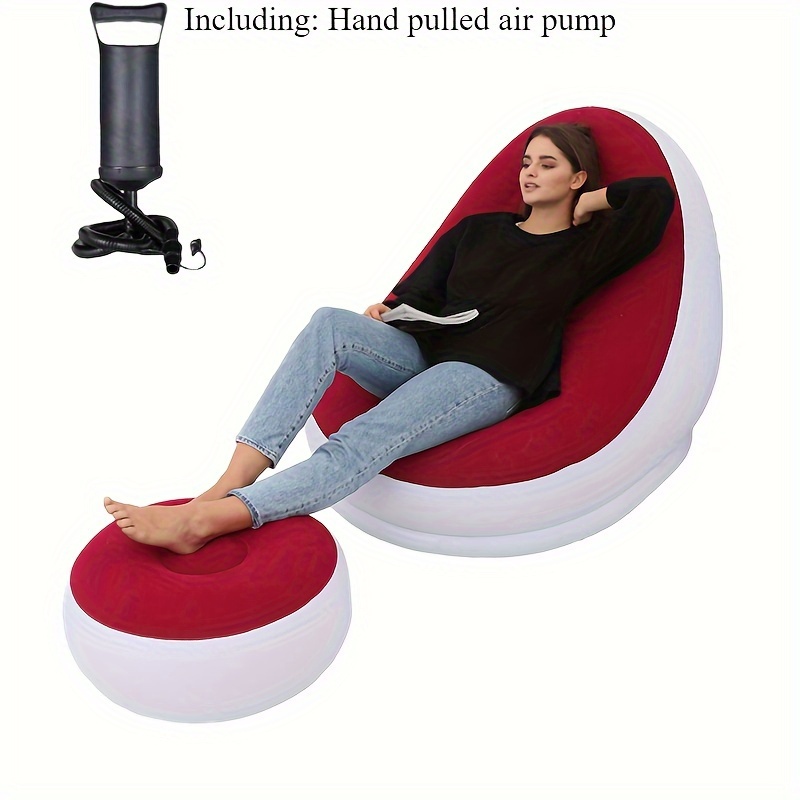 Inflatable Leisure Sofa Chair and Footstool Set for Camping and Travel