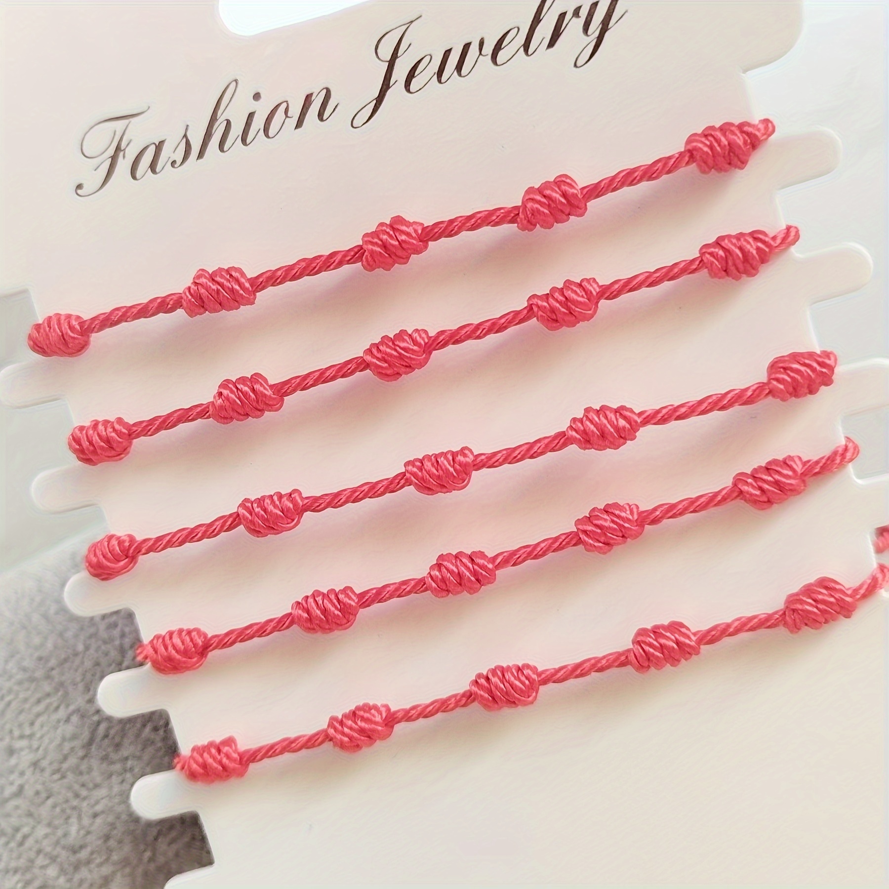 Adjustable Red Bracelet Pull Weave Hand Rope Palm Eye Braided