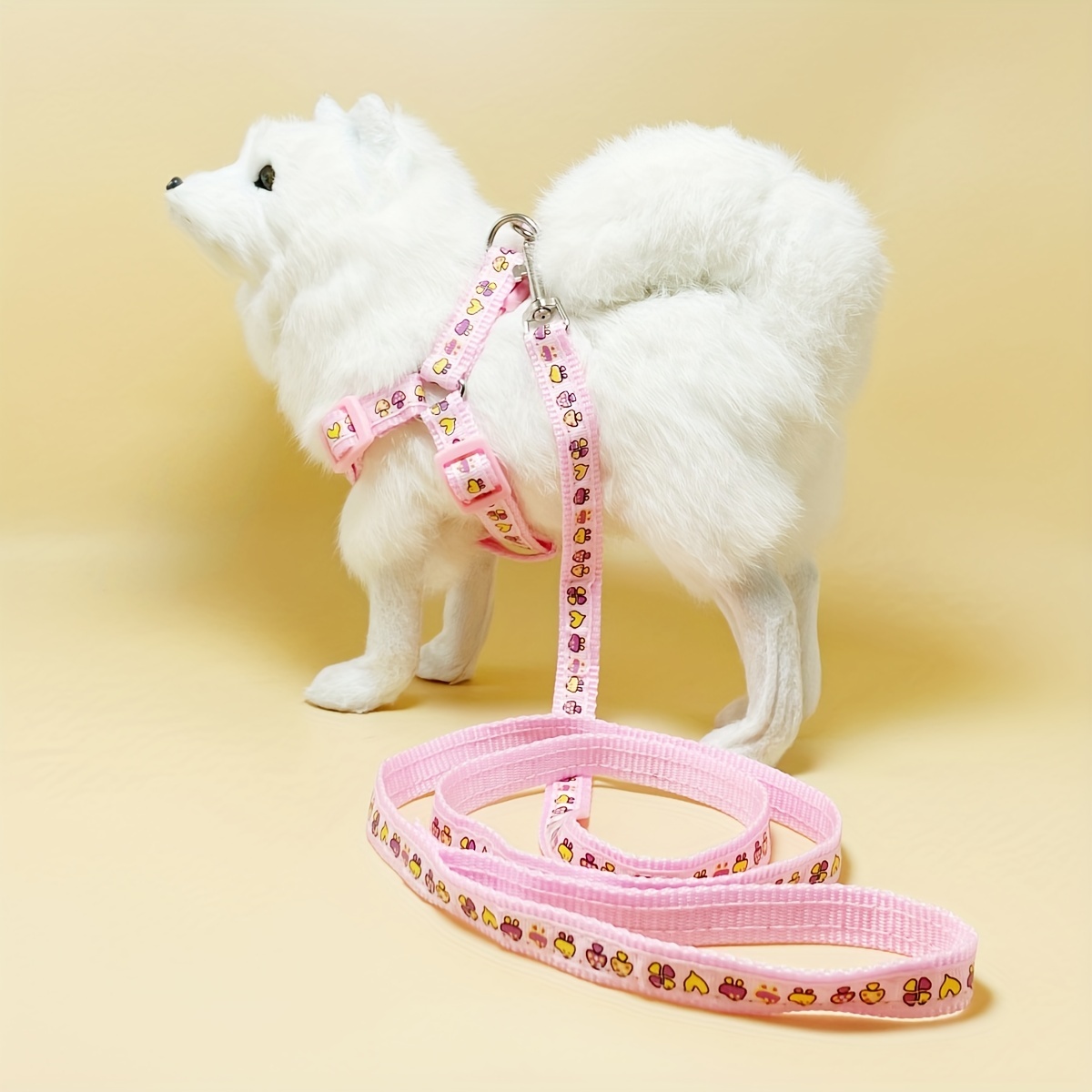 Adjustable Dog Harness with Cartoon Graphic Dog Leash