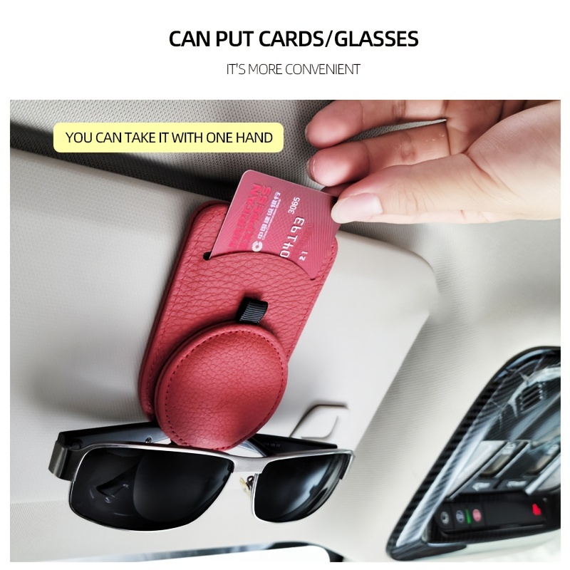 2 Stück Brillenhalter für Auto, PU-Leder Sonnenbrillenhalter Auto