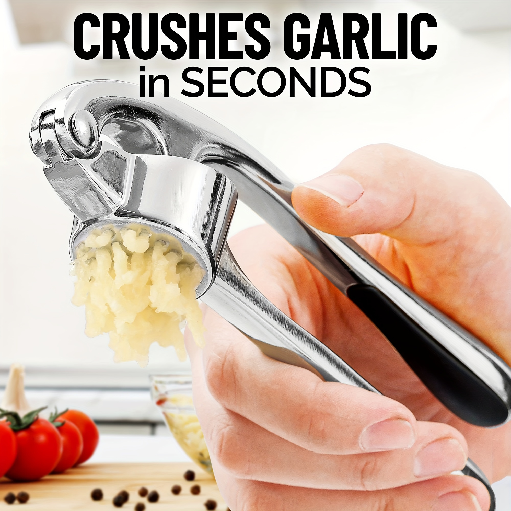 3pcs/set, Garlic Press, Stainless Steel Garlic Press, Metal Garlic