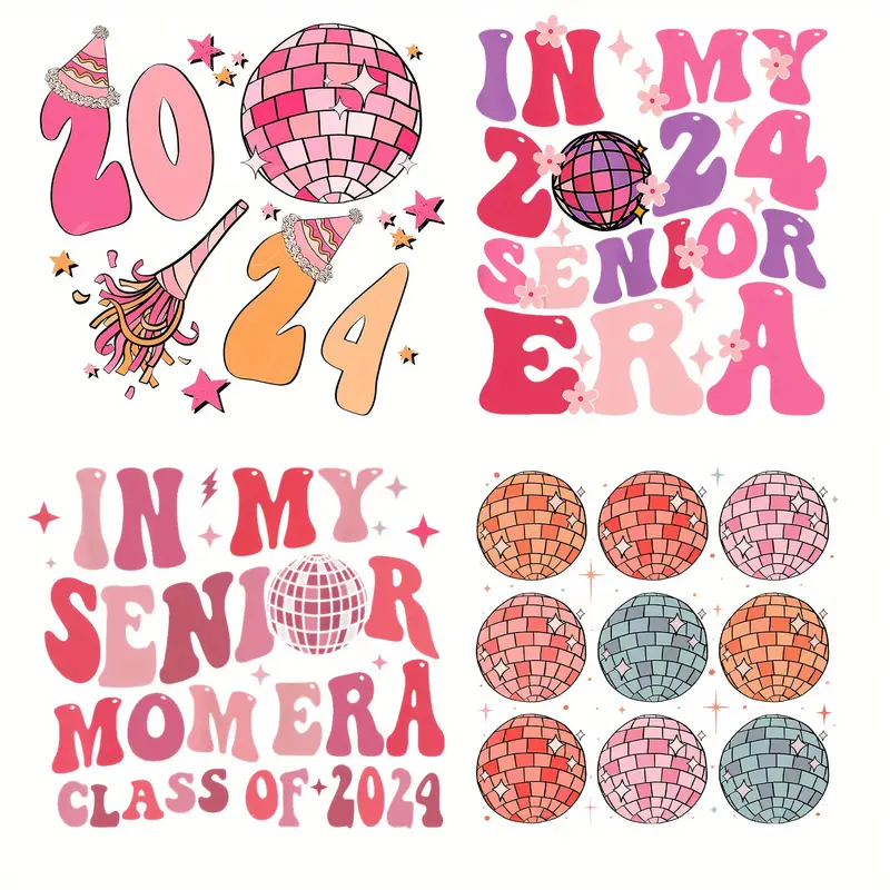 New Year Disco Ball Pattern Heat Transfer Stickers For T - Temu