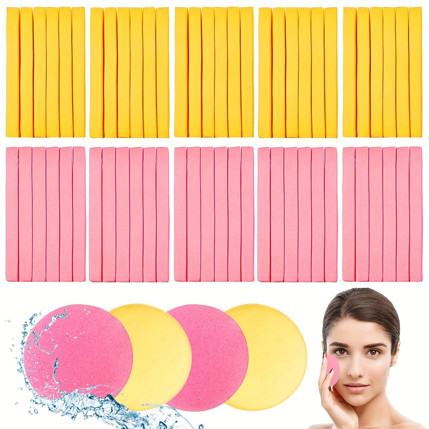 

120pcs Compressed Face Sponges For Cosmetician Face Cleanser Sponge Makeup Remover Sponge Pad Exfoliating Spa Wash Round Sponge